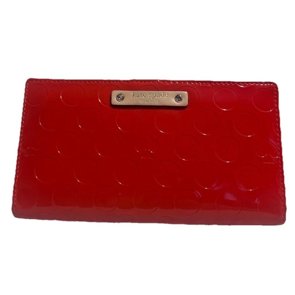 Kate Spade Cherry Red Polka Dot Wallet - Picture 1 of 4